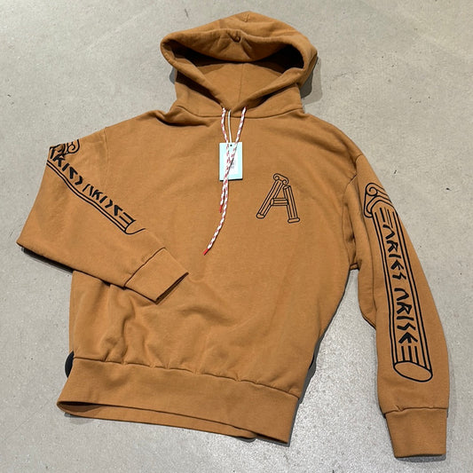 Aries Sleeve Print  Hoodie Brown M