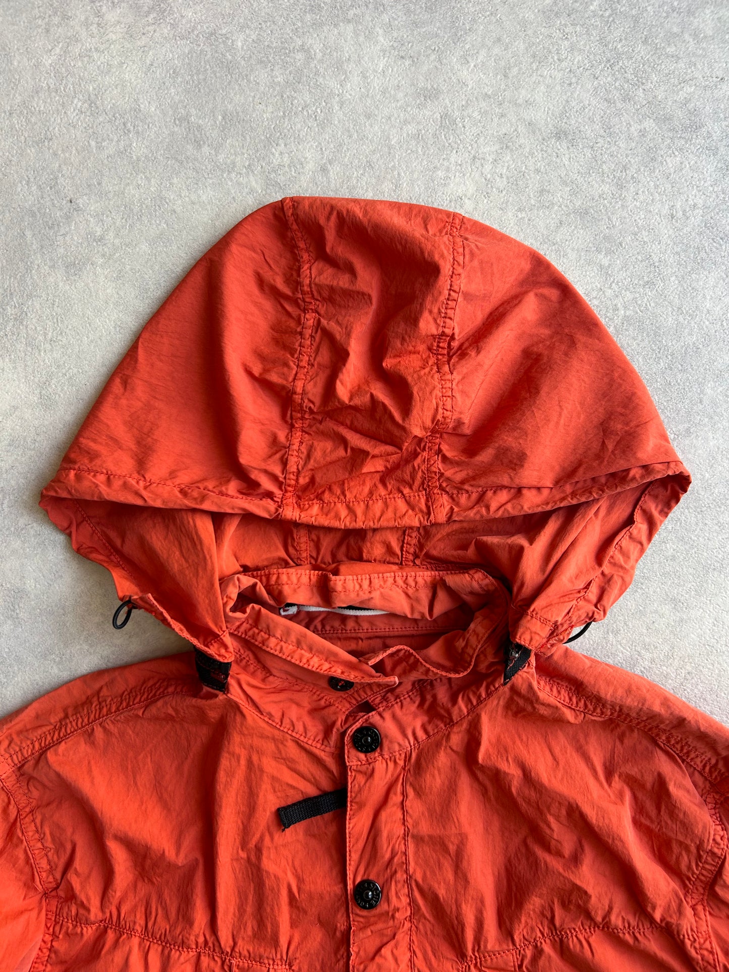 Stone Island 2012 Orange Hydrophobic Hooded Jacket Large