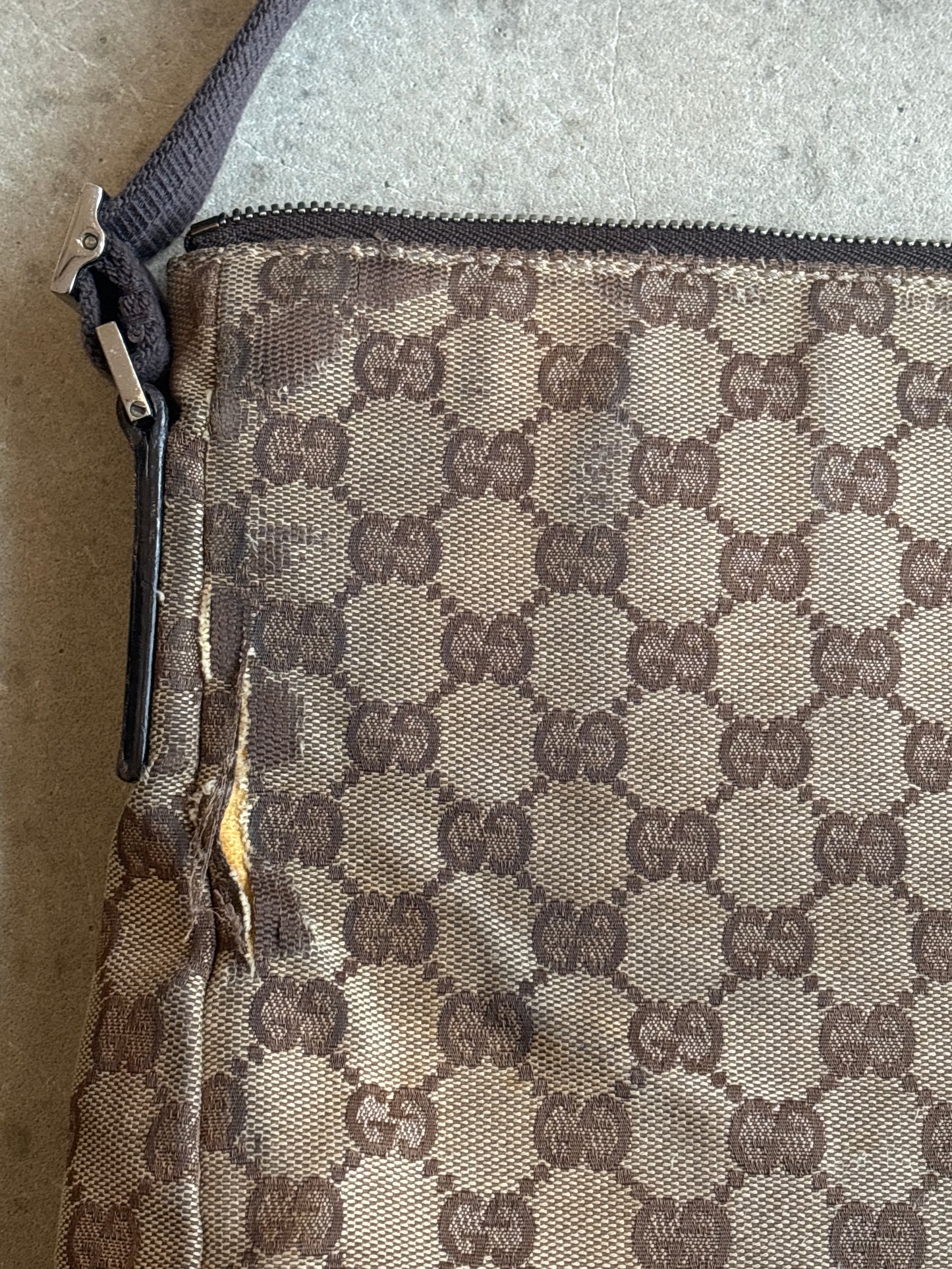 Gucci GG Monogram Messenger Bag Brown