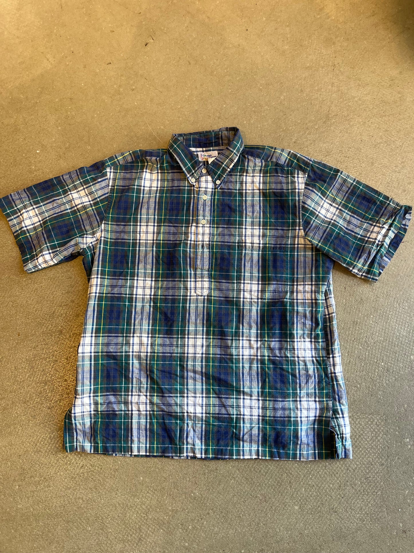 Reyn Spooner Shirt Half Button Up Blue XL