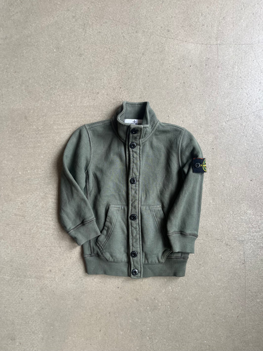 Stone Island Junior Button Up Sweater Green 2 years