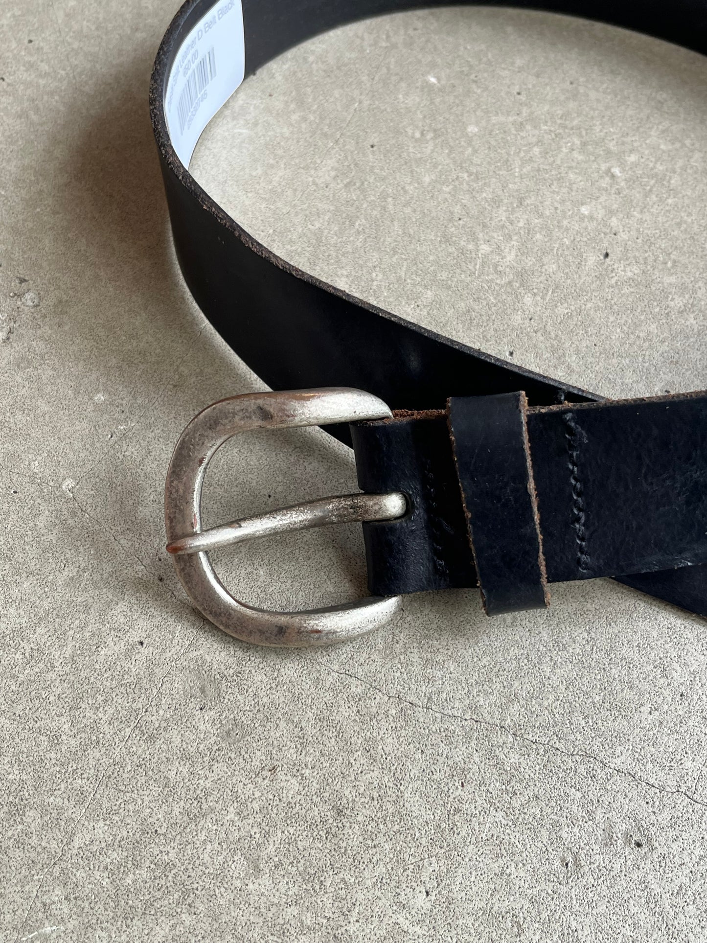 Diesel Split Leather D Belt Black
