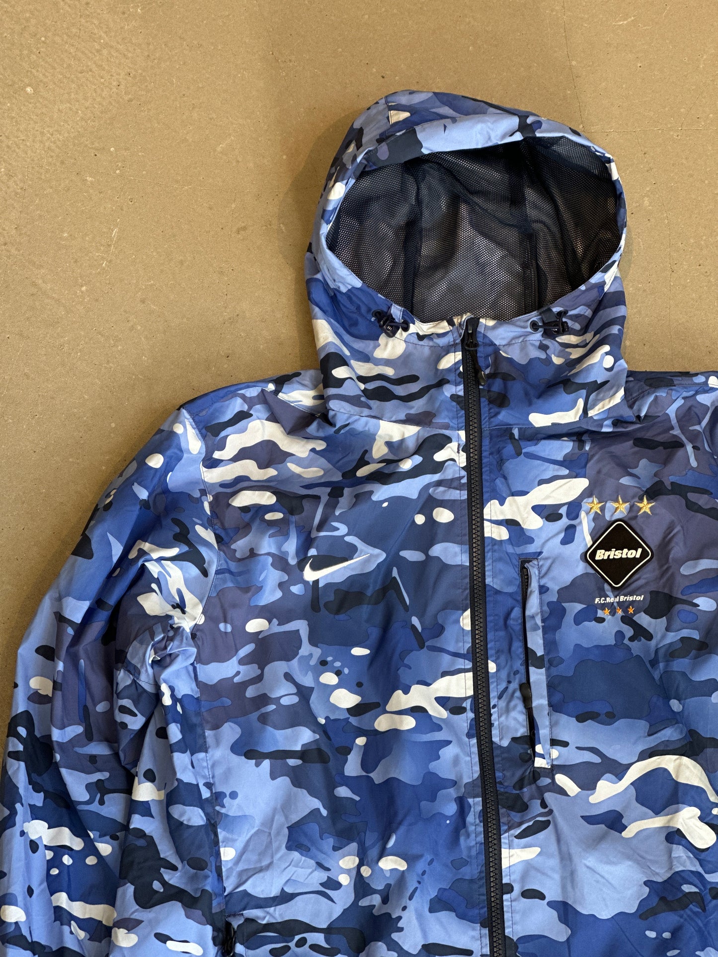 Nike F.C Real Bristol Jacket Camo Blue Large