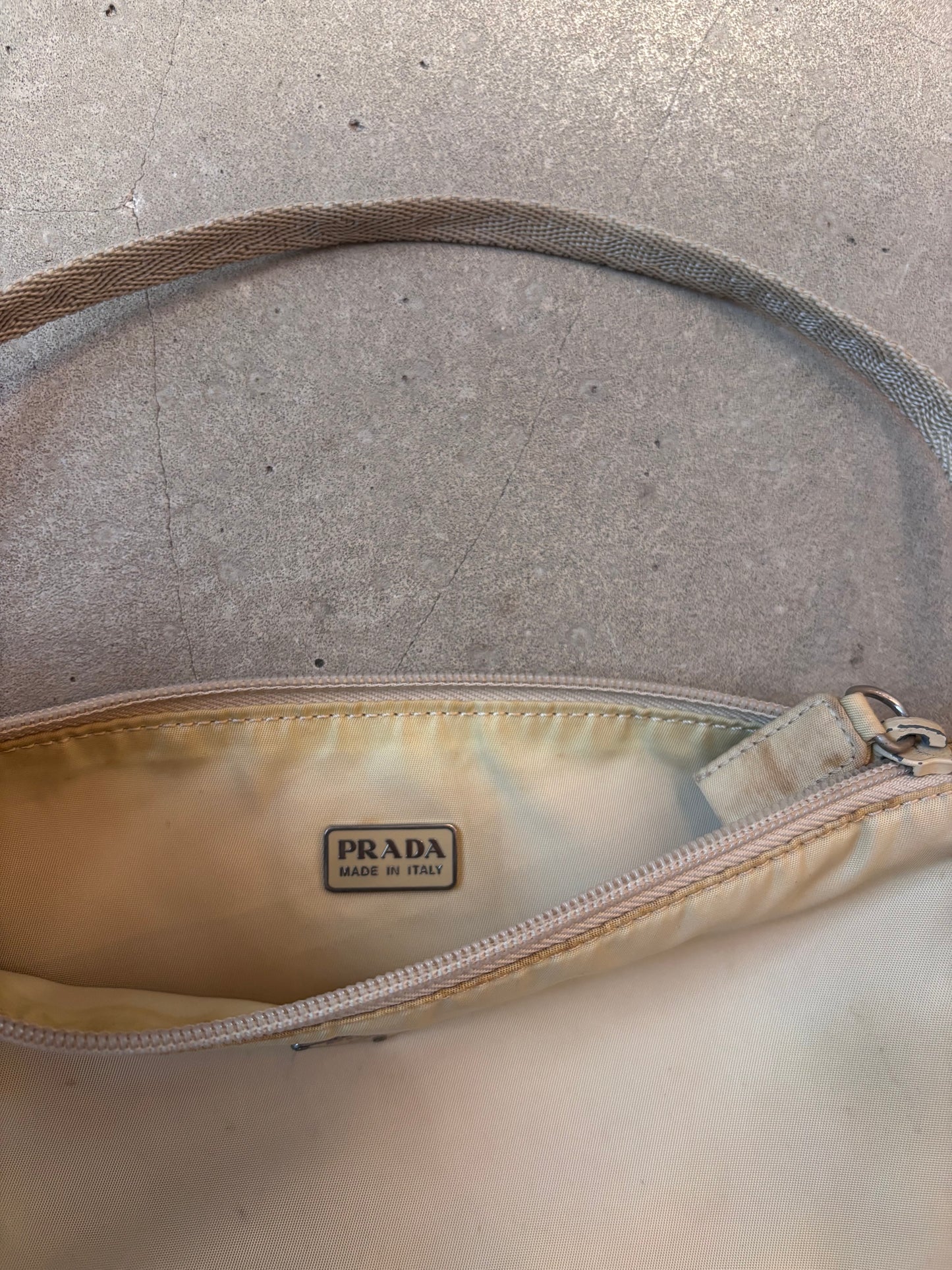 Prada Nylon Mini Handbag Cream