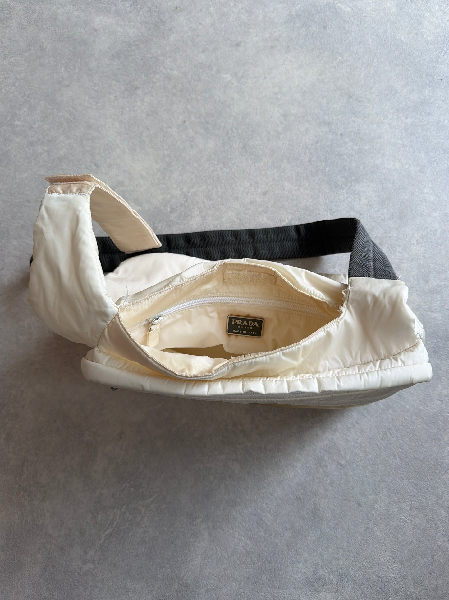 Prada Cahier Chain Sport Sling Bag White