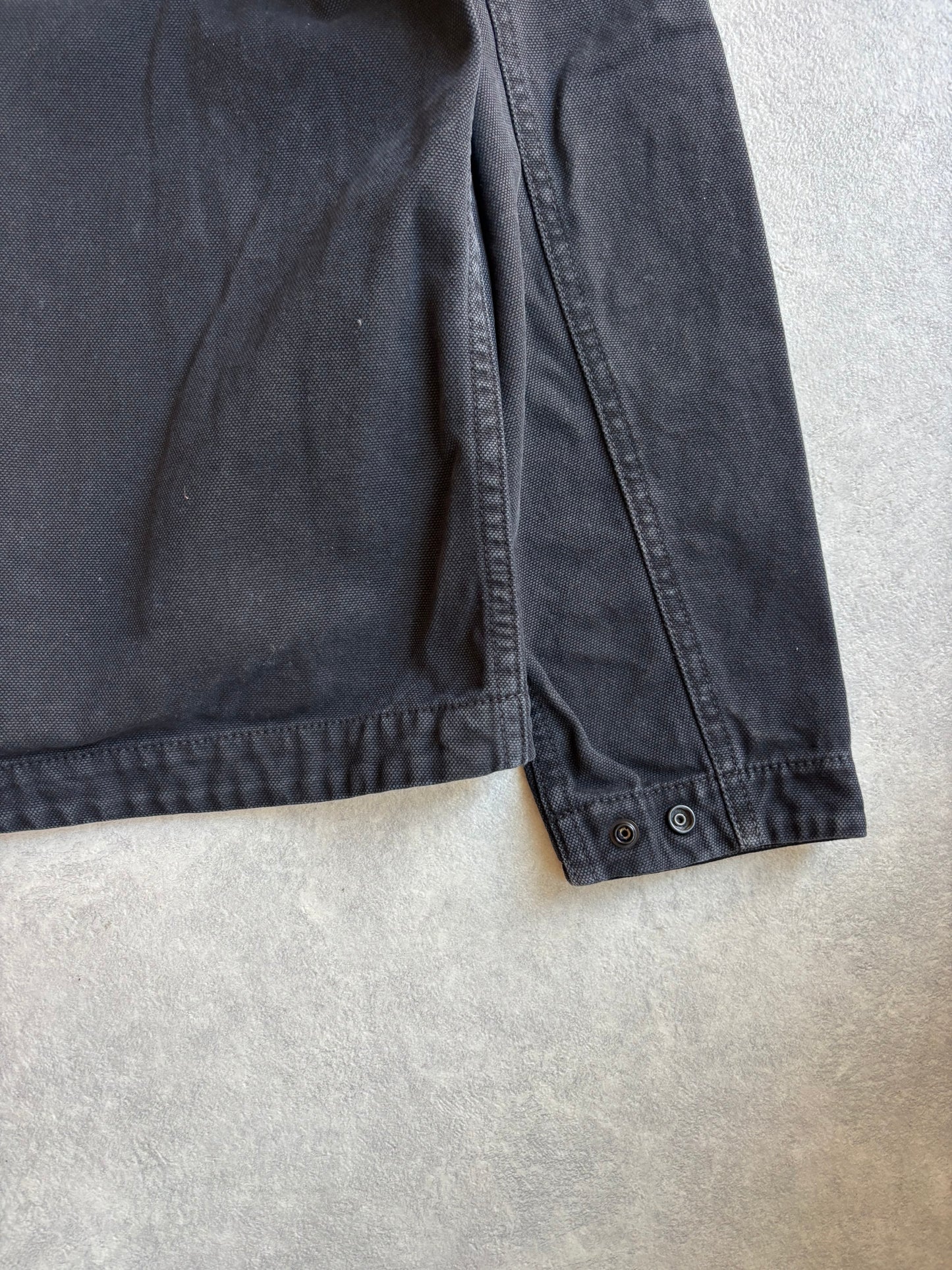 Stone Island Brushed Cotton Canvas Zip Black S