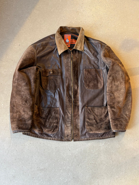 Diesel Suede Leather Jacket Brown XL