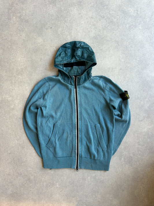 Vintage Stone Island Knitted Zip Up Vest Blue Small