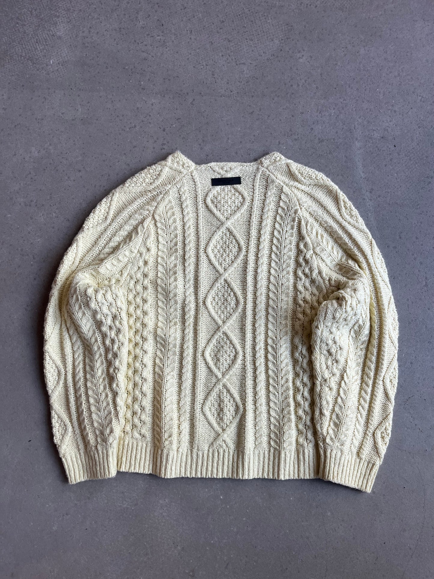 Fear Of God Essentials Cable Knit Sweater Yellow Medium