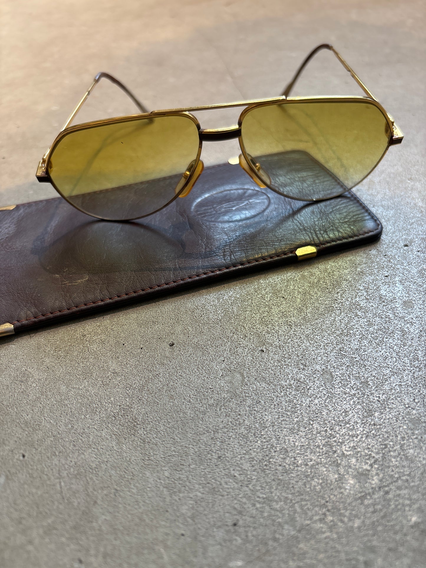 Vintage Cartier Sunglasses Yellow Red