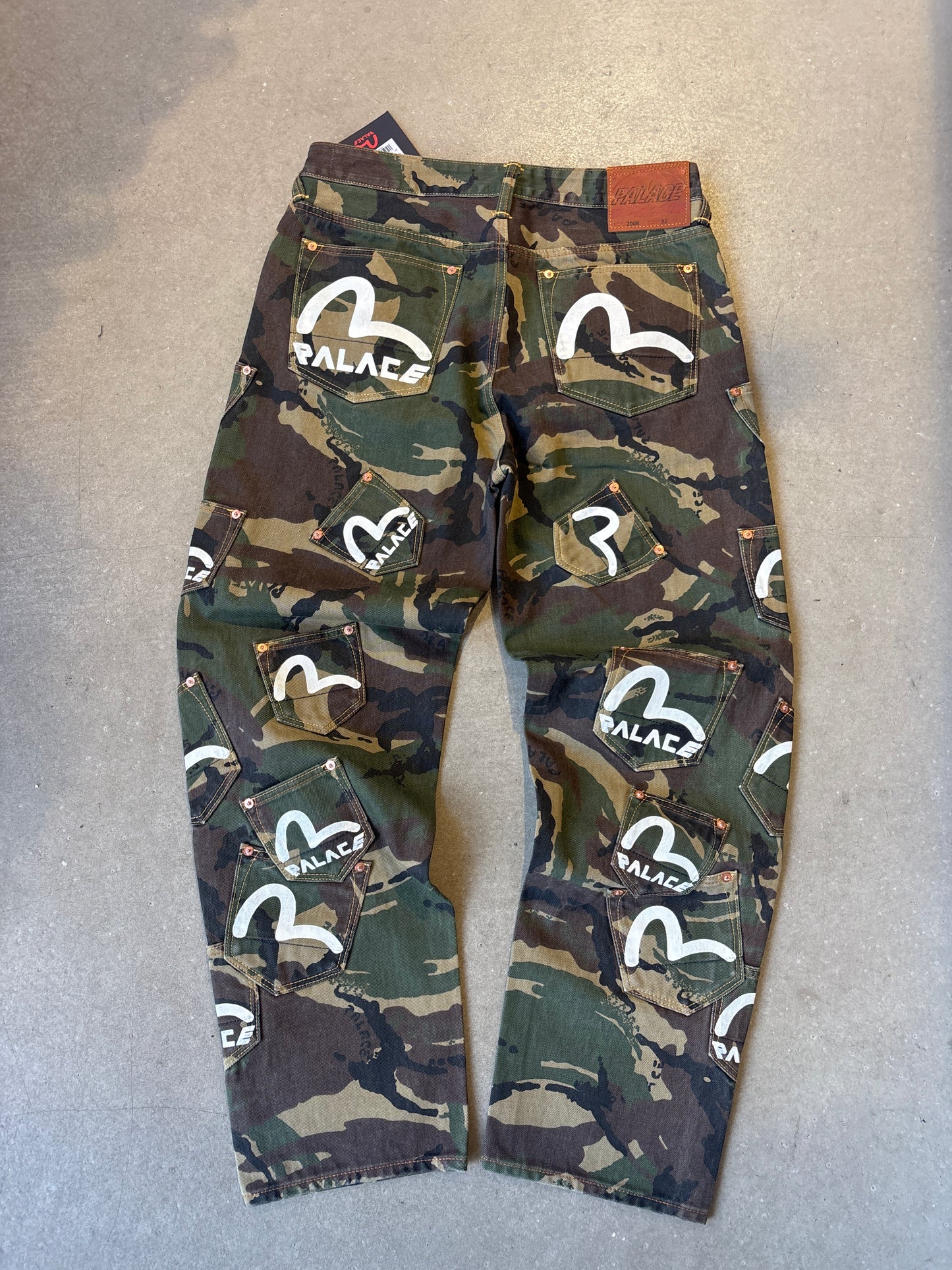 Palace X Evisu Denim Jeans Camo 32