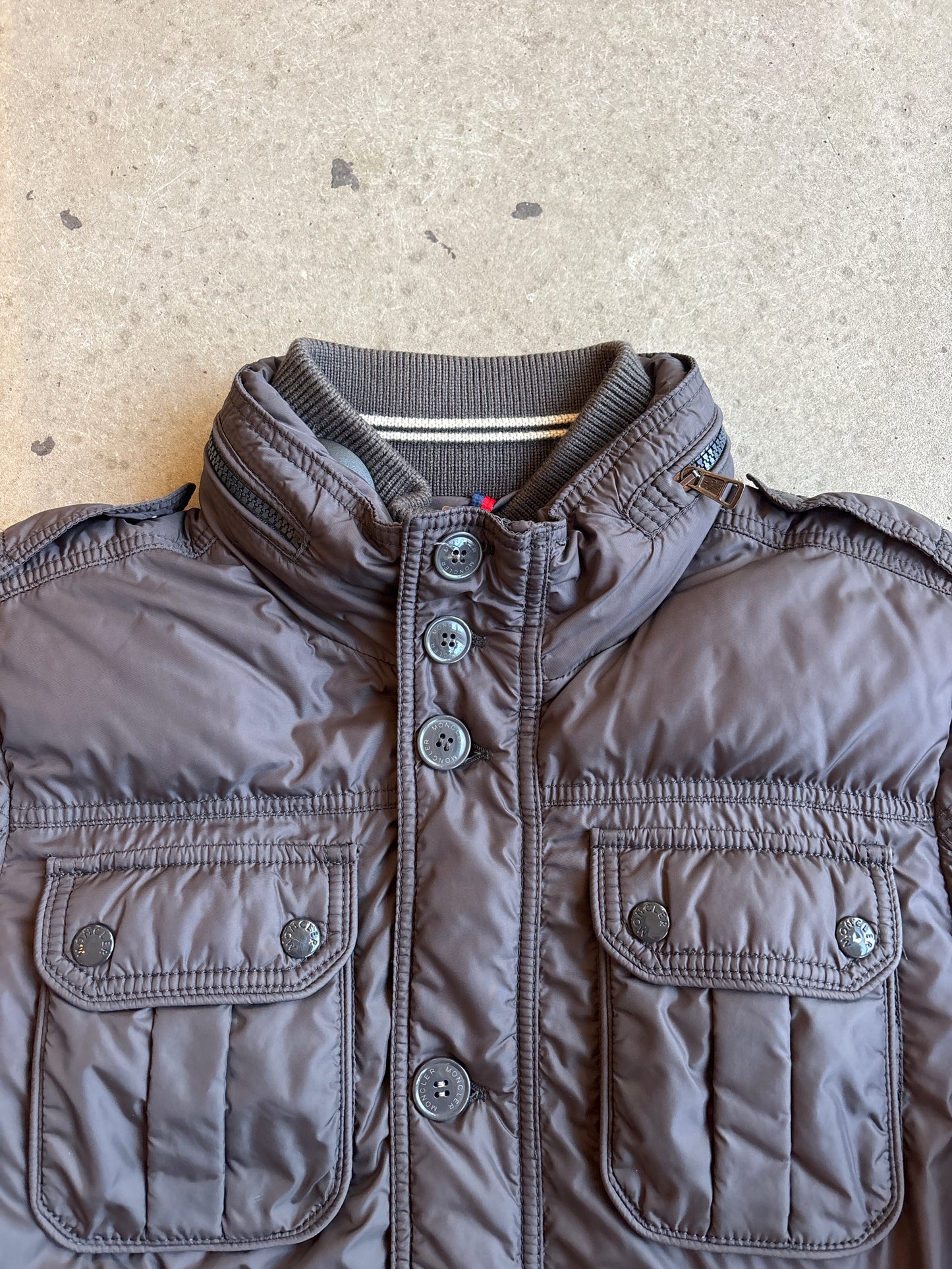 Moncler Padded Field Jacket Brown XL