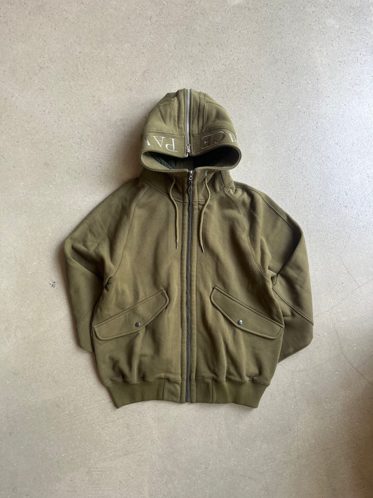 Palace Split Hood Bomber Sweat Olive