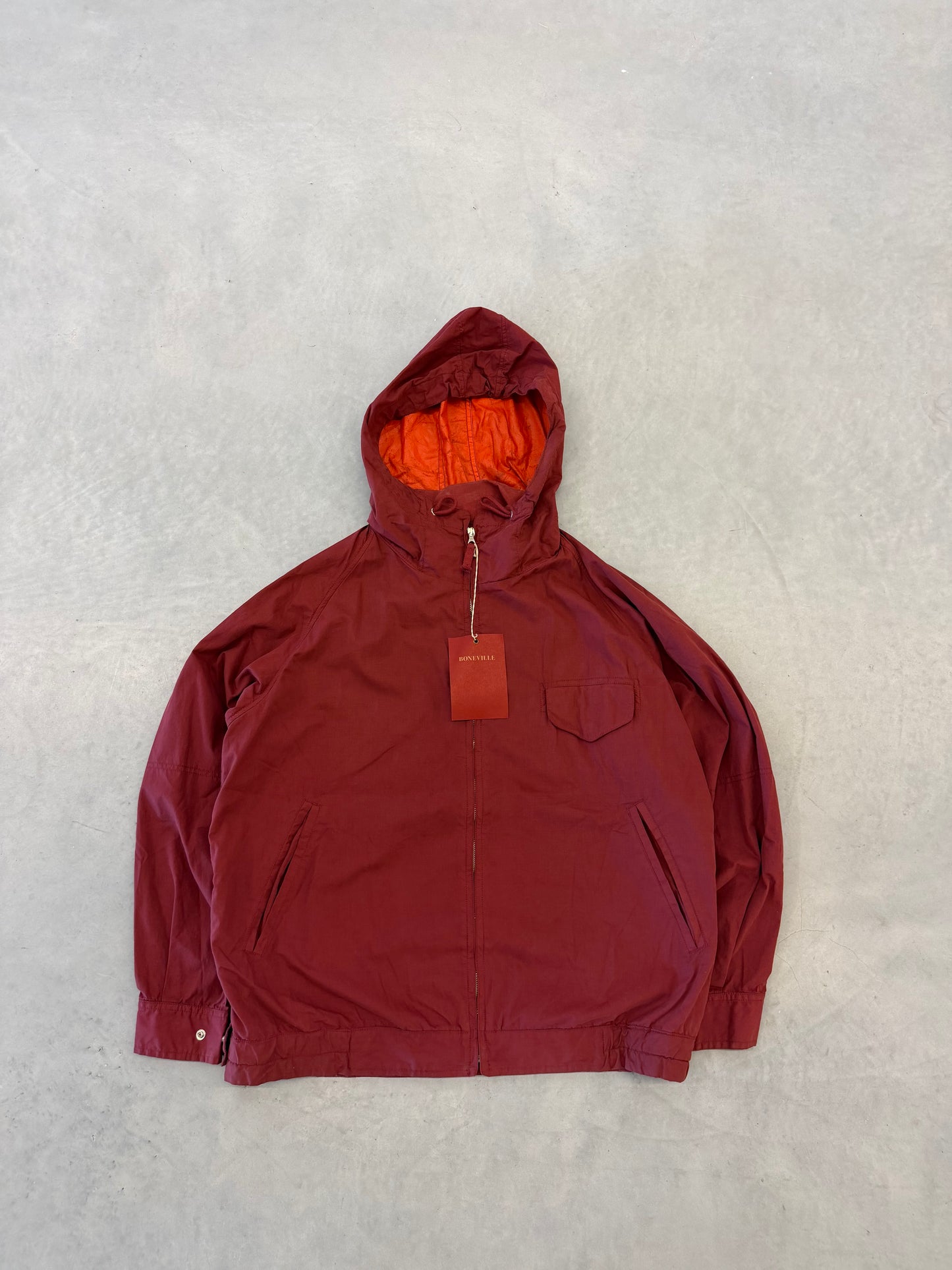 Boneville Red Hooded Deck Jacket Size 48 (M)