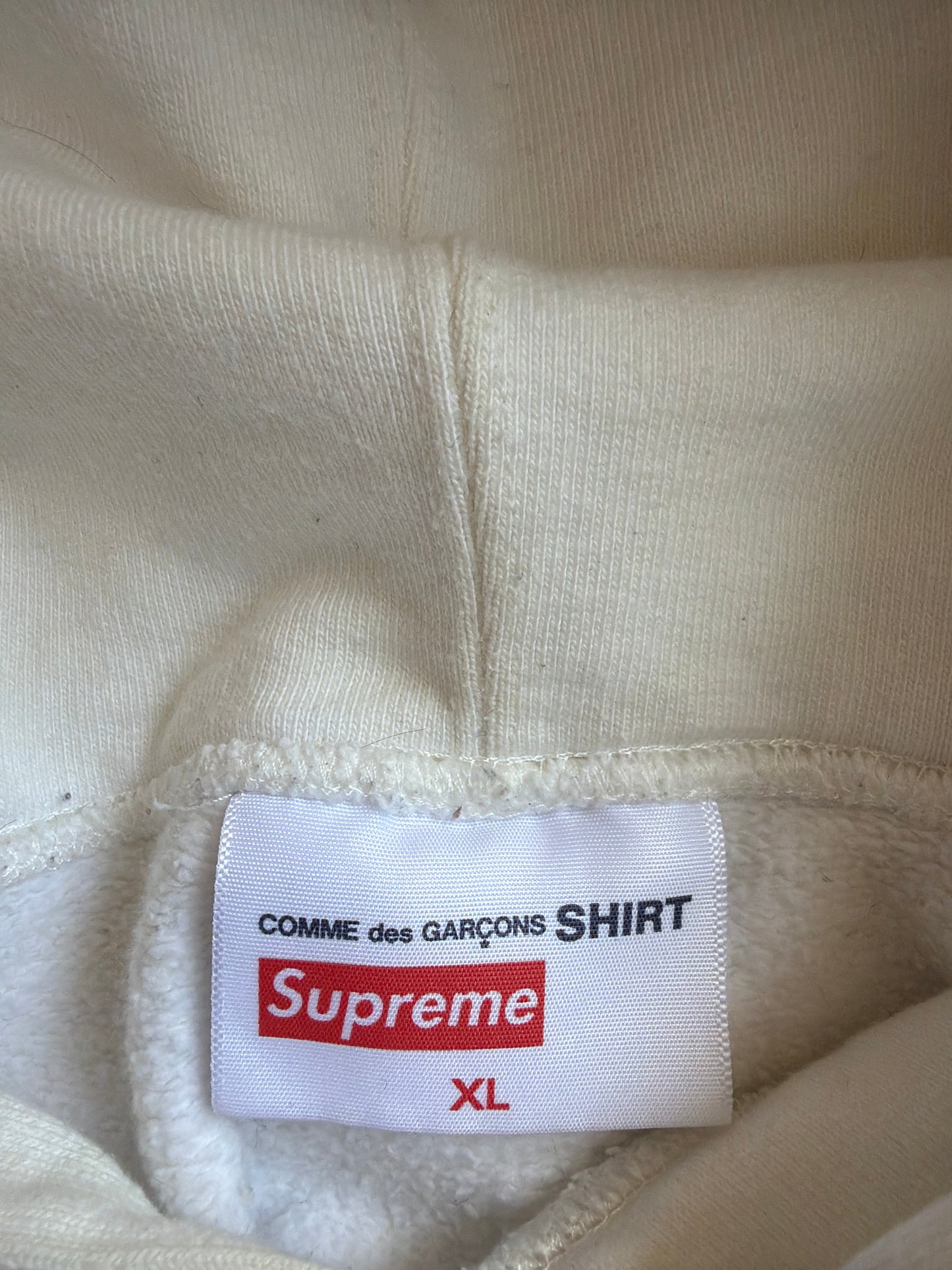 Supreme x CDG FW18 Box Logo Split Hoodie White XL
