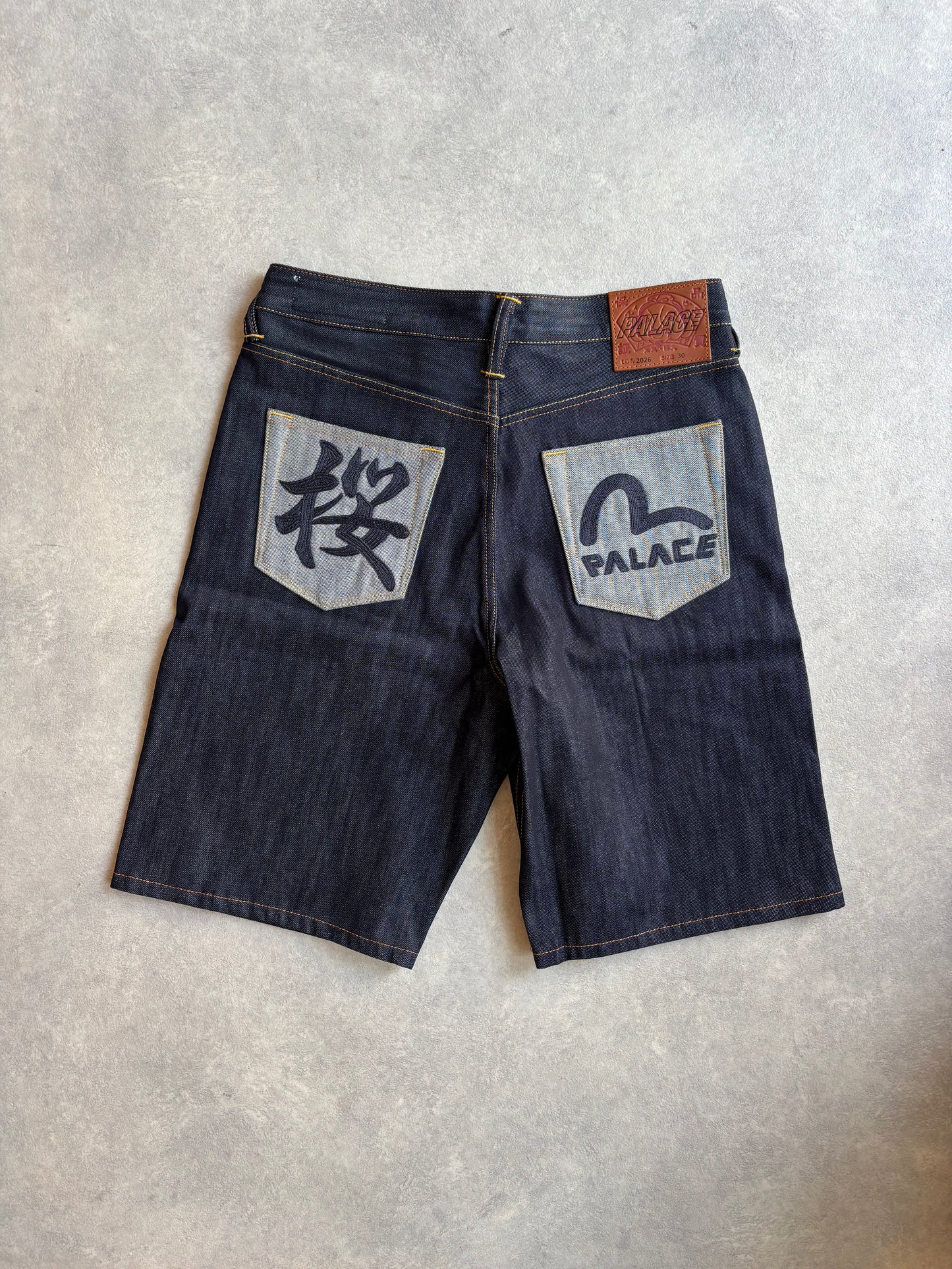Palace Evisu Long Denim Short Indigo Size 30