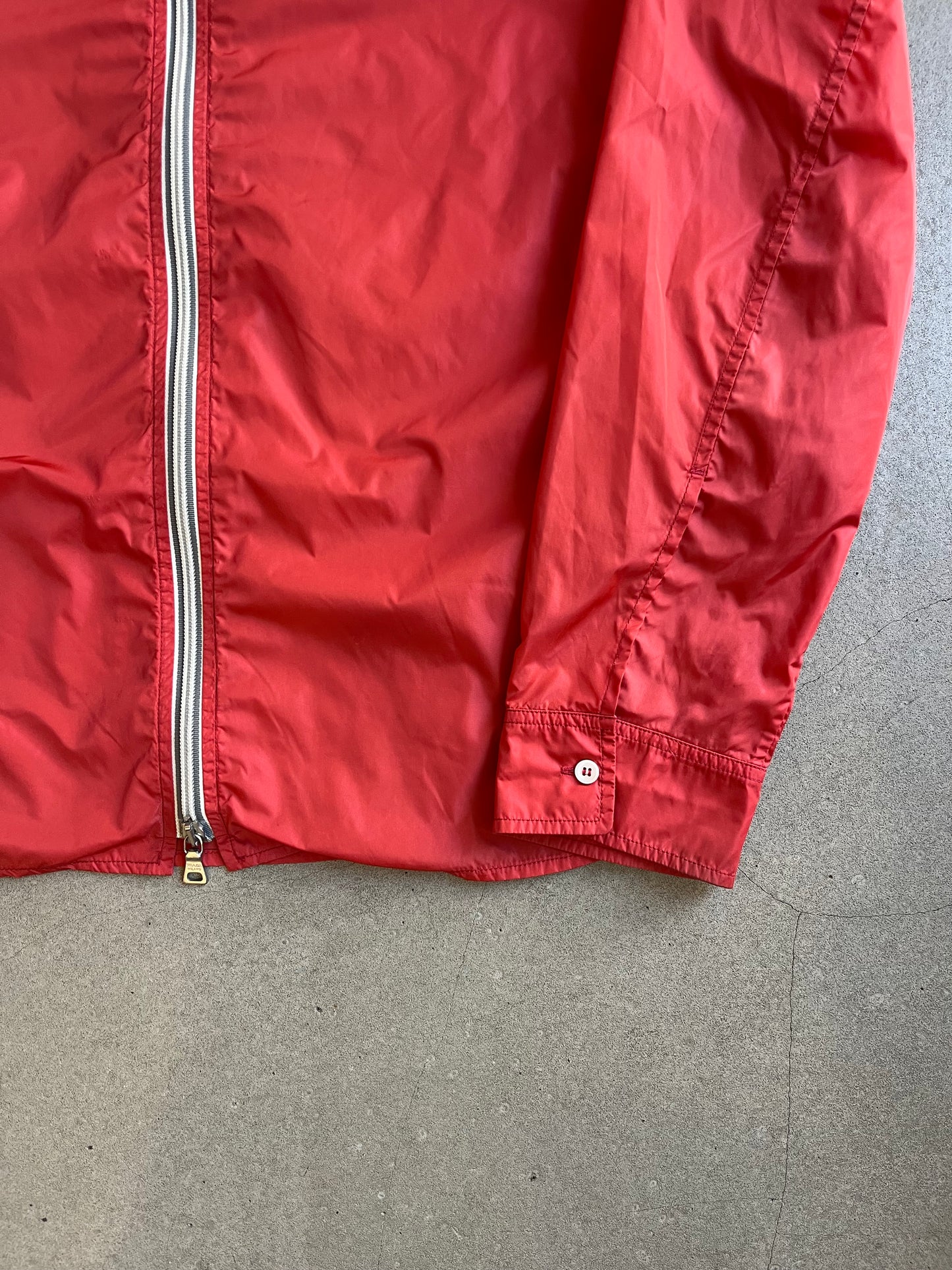 Prada Zip Up Nylon Overshirt Red Large