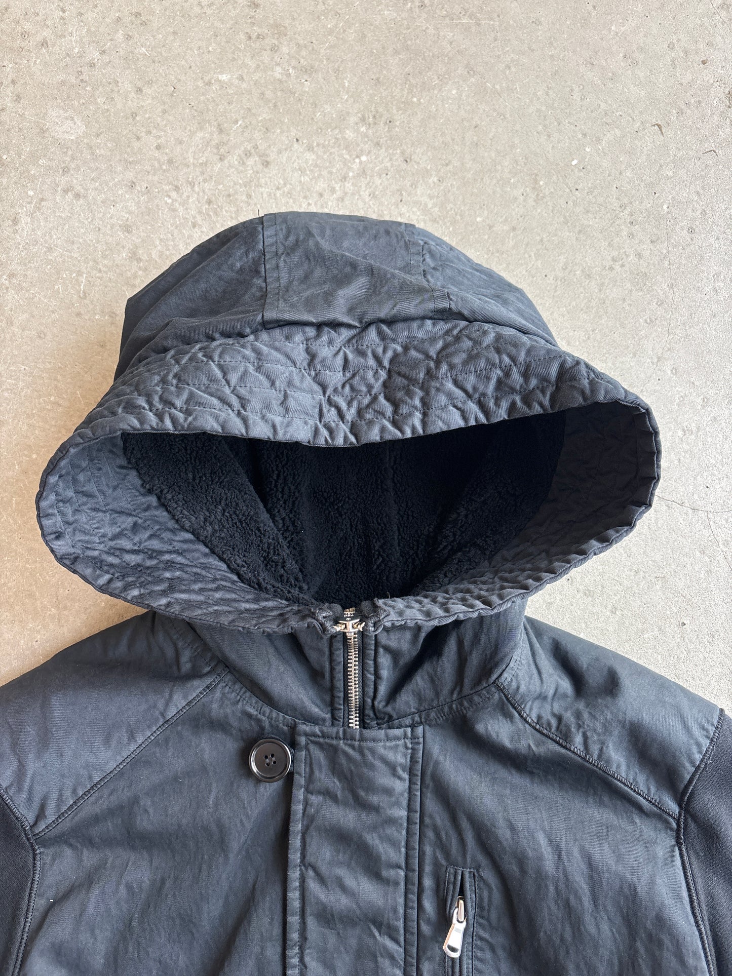 Vintage CP Company Hooded Exploder Bomber Black Large