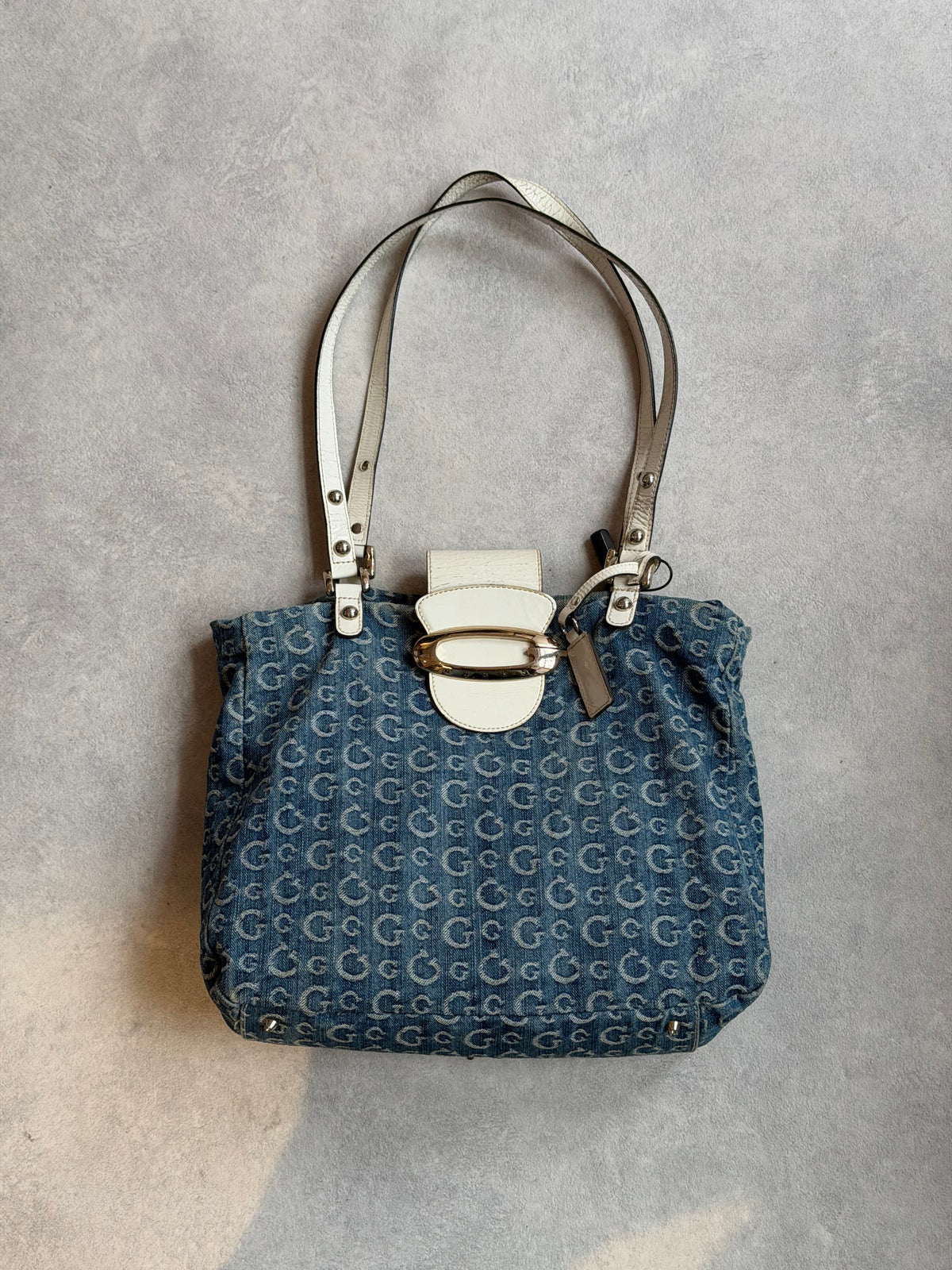 Guess Monogram Denim Bag
