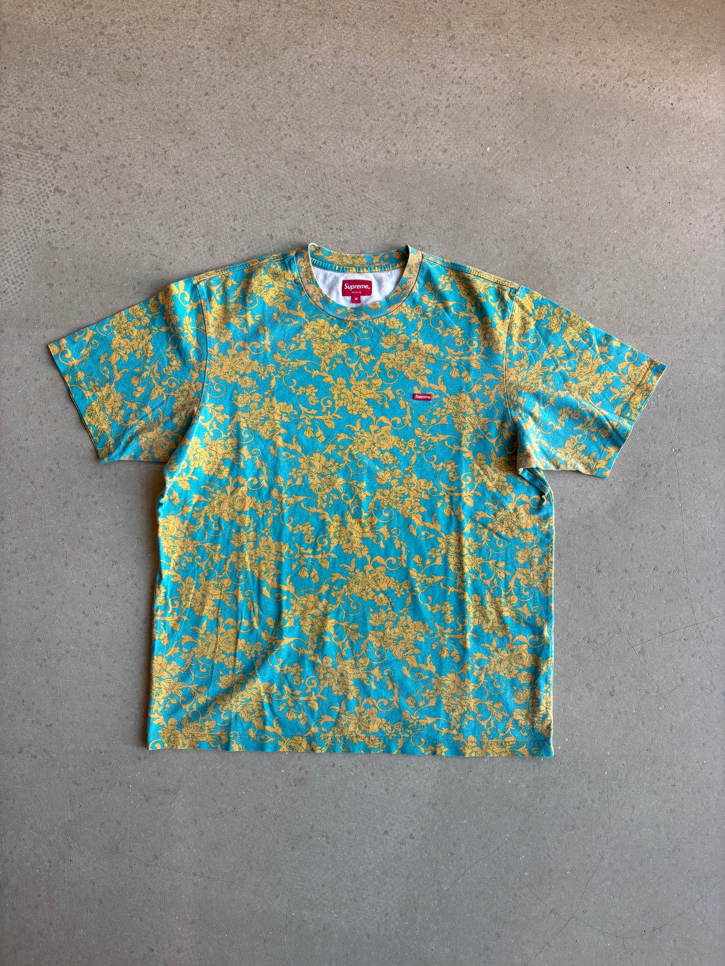 Supreme Mini Boxlogo Teal Floral Tee Medium