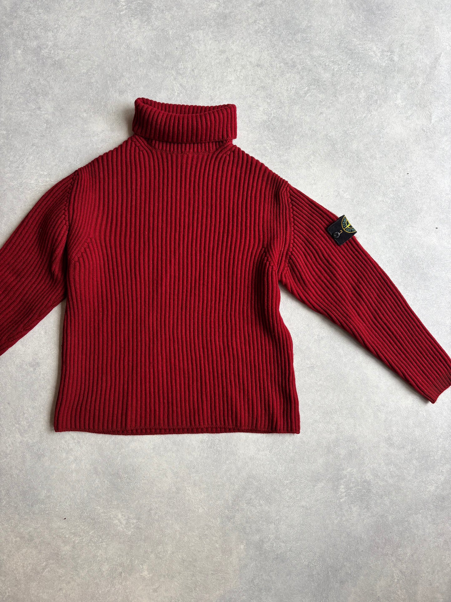 Stone Island Knitted Turtleneck Red XL