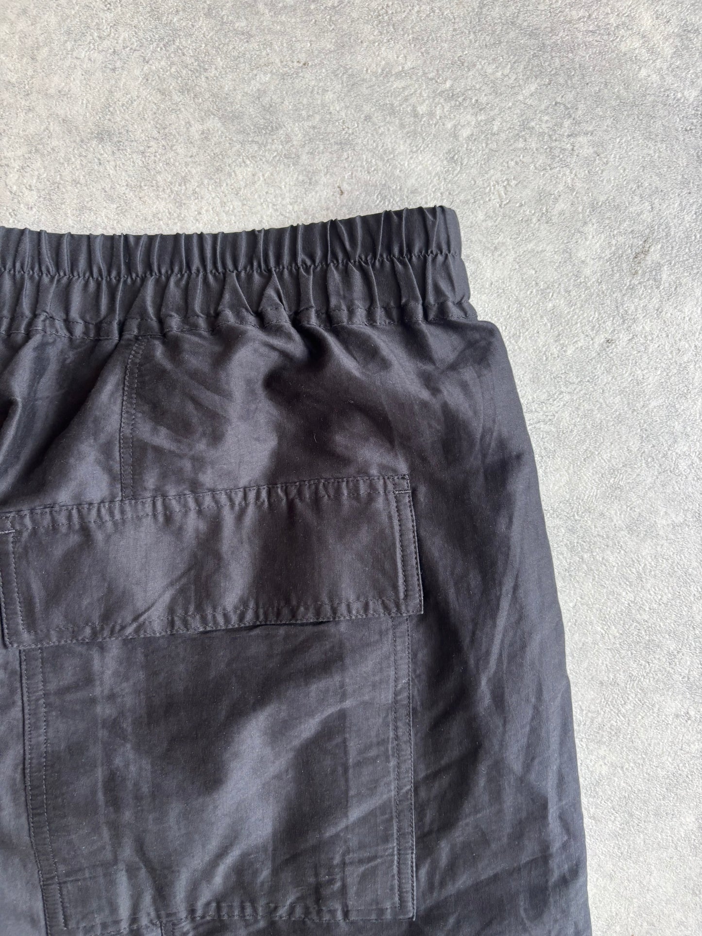 Rick Owens Drop Crotch Silk Babel Shorts Black Size 52
