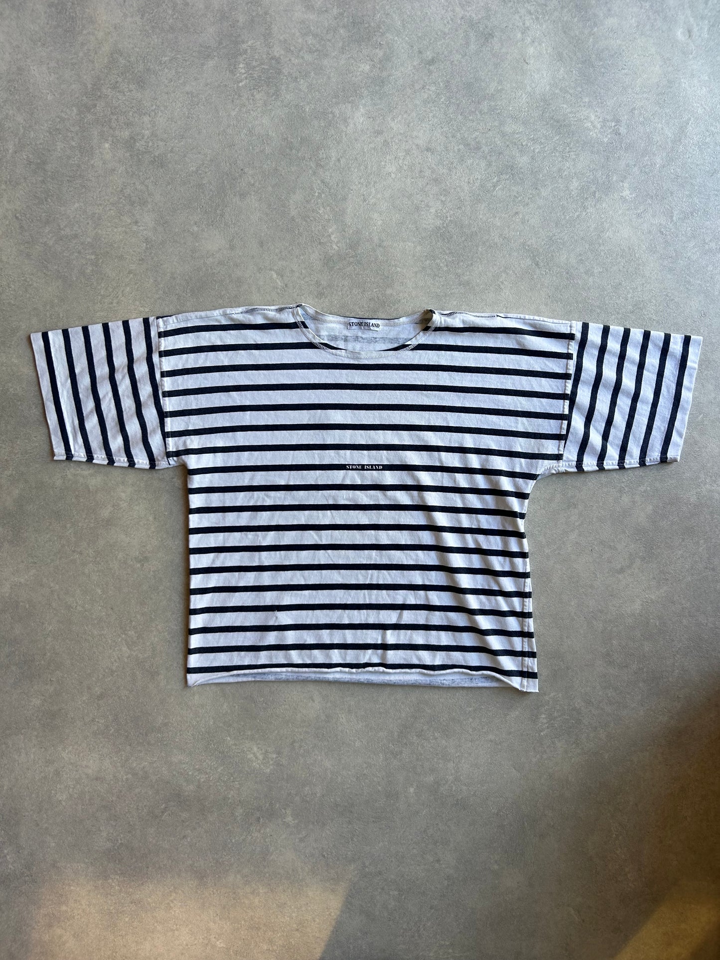 Stone Island Blue Japan Exclusive Cropped Tee Medium