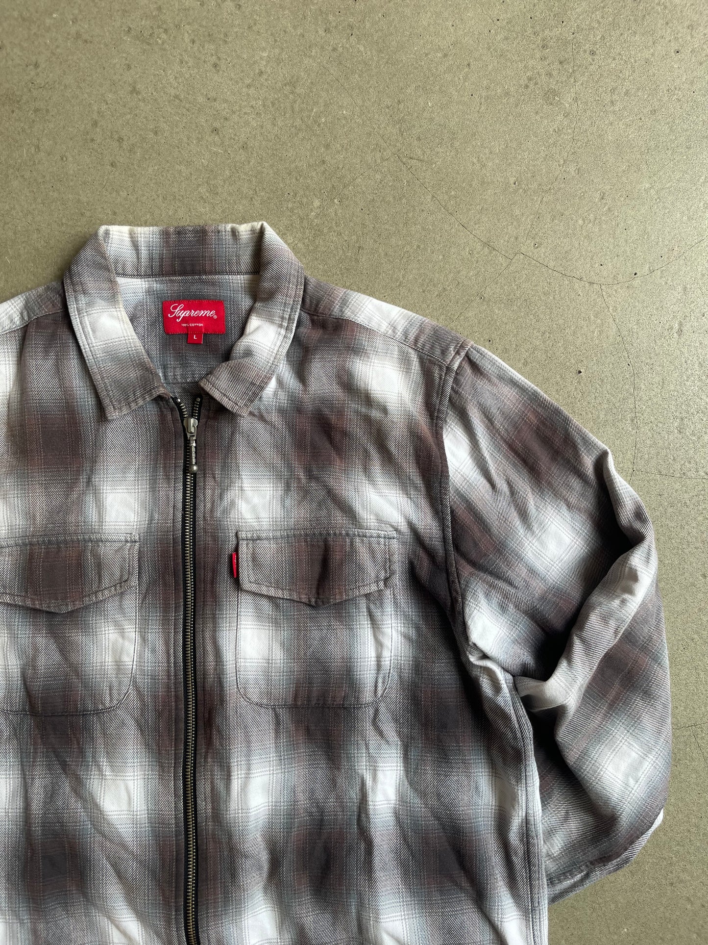 Supreme Shadow Plaid Shirt Brown Large