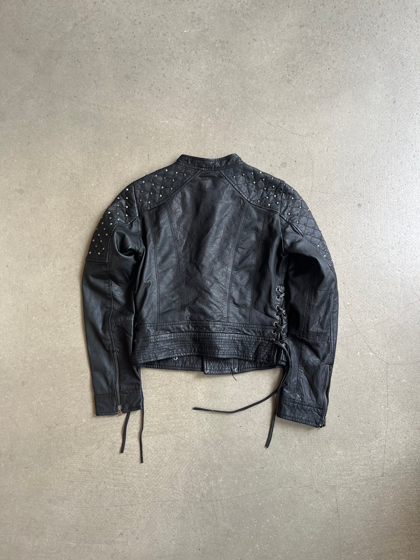 Pepe Jeans Leather Spiked Jacket Black XS
