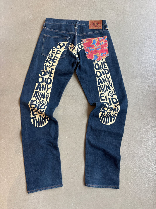 Evisu No 3 Tiger Camo Pocket Jeans 29/34