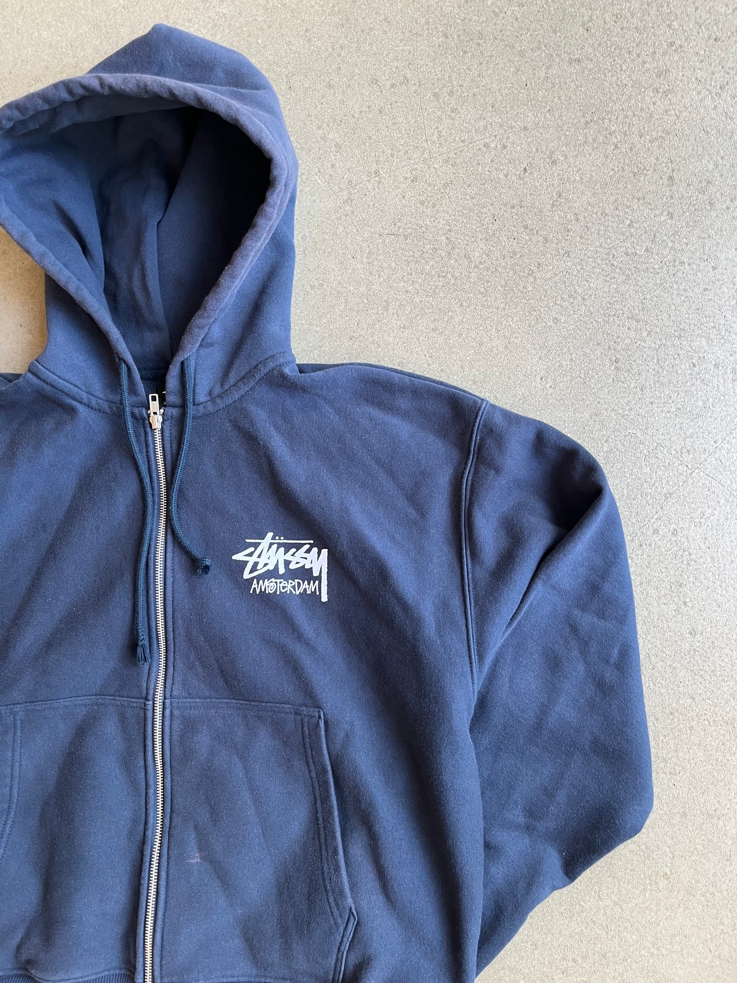 Stussy Amsterdam Zip-Up Hoodie Navy L