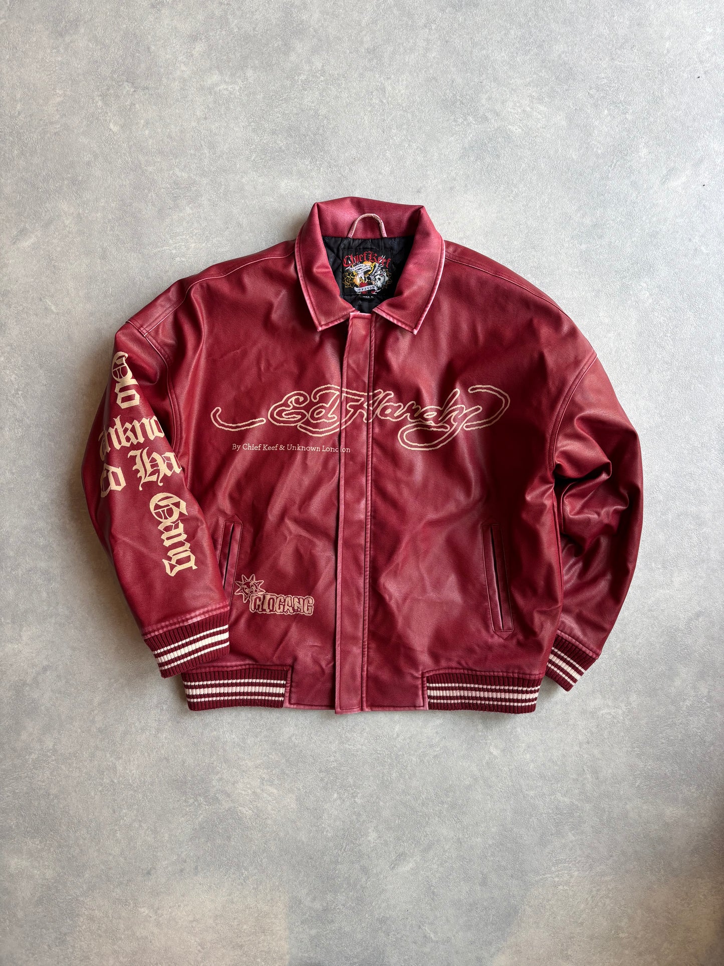 Ed Hardy x Unknown London X Chief Keef Jacket Red L