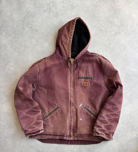 Carhartt Distressed Hooded Detroit Jacket Pink XXL