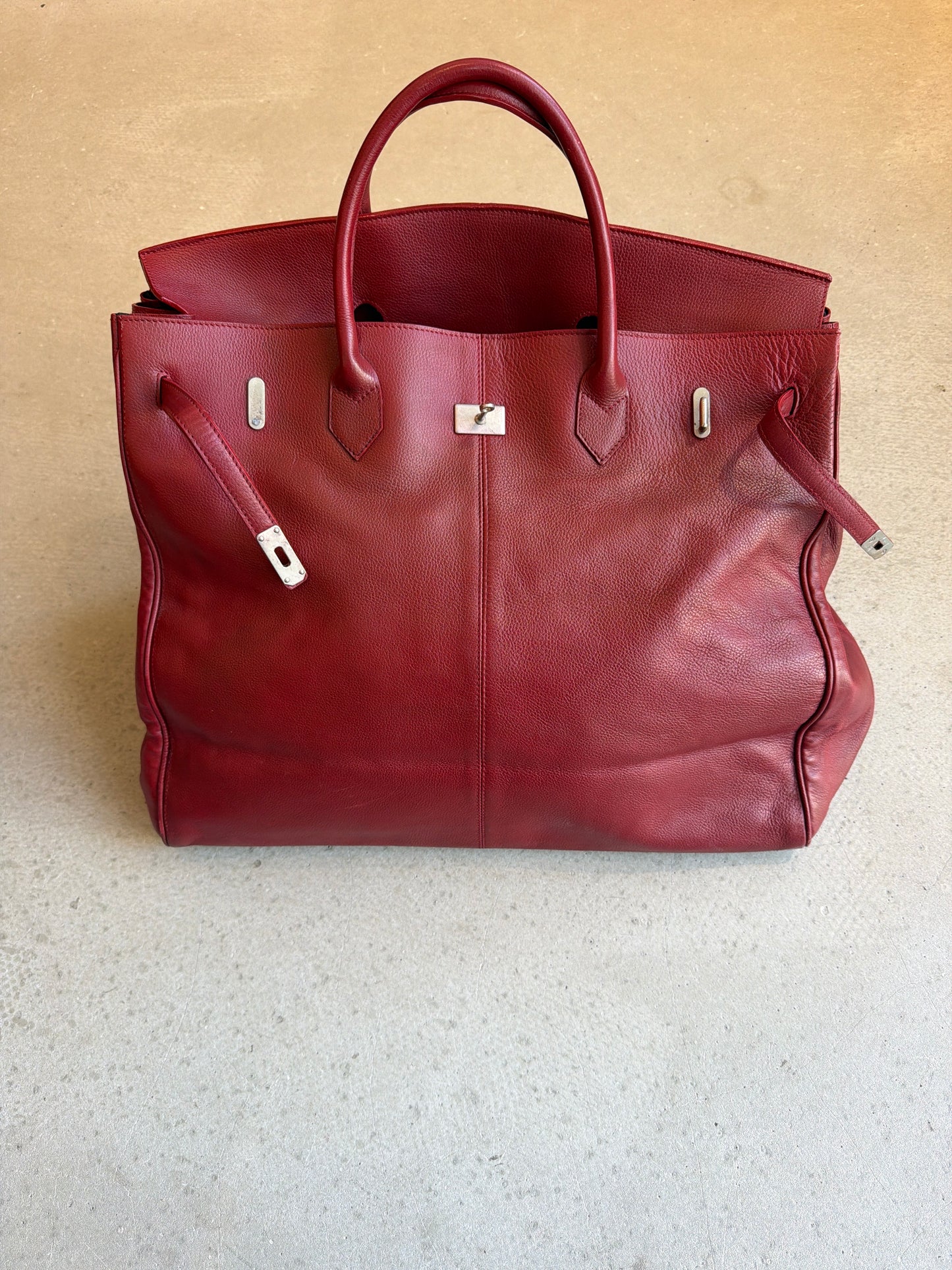 Burgundy Leather Bag  Real Leather