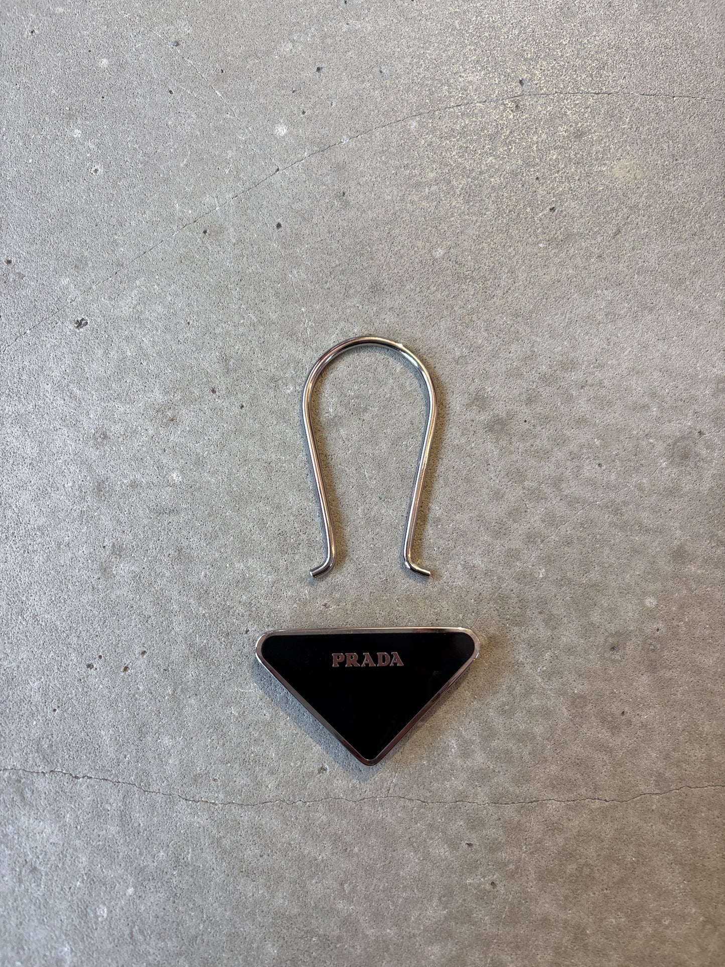 Prada Steel Keyring Black