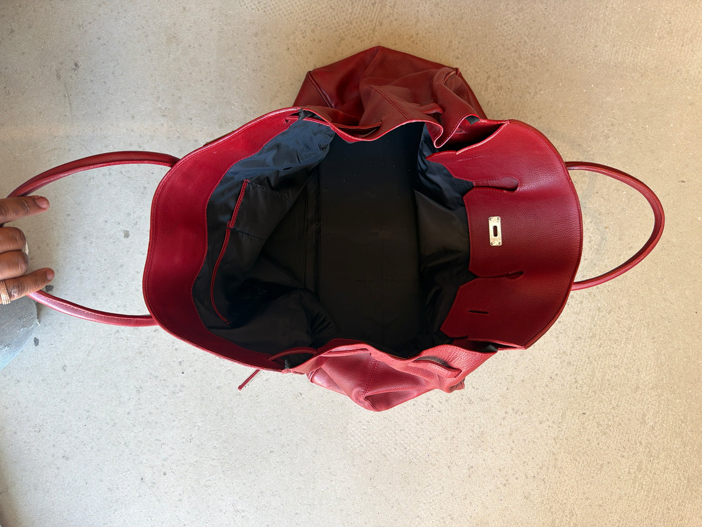 Burgundy Leather Bag  Real Leather