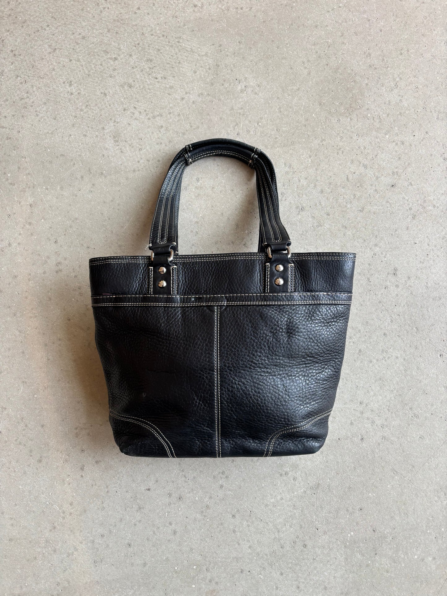 Coach Hamilton Pebbled Leather Tote Black