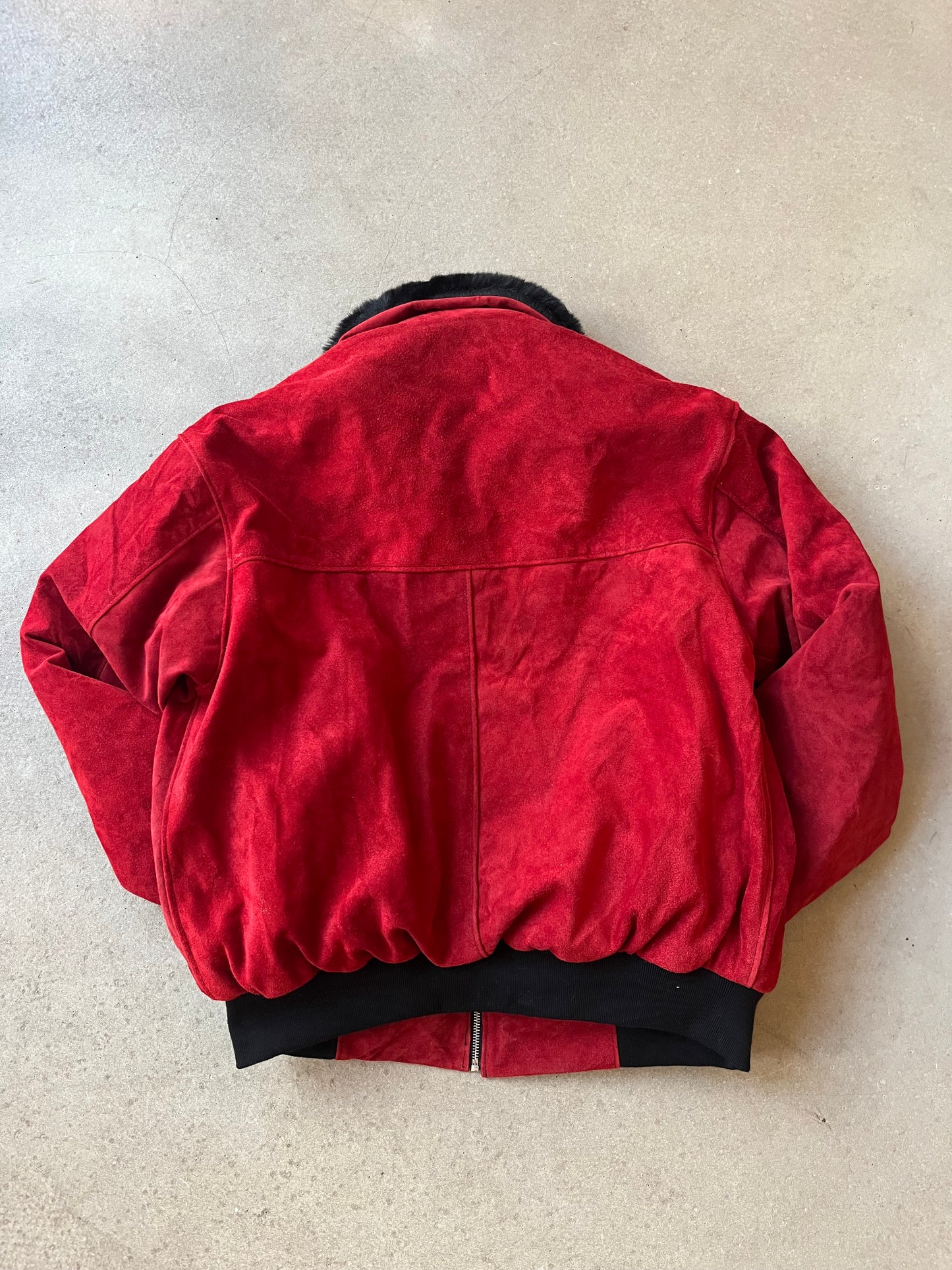 Vintage Suede Jacket Red Size Large