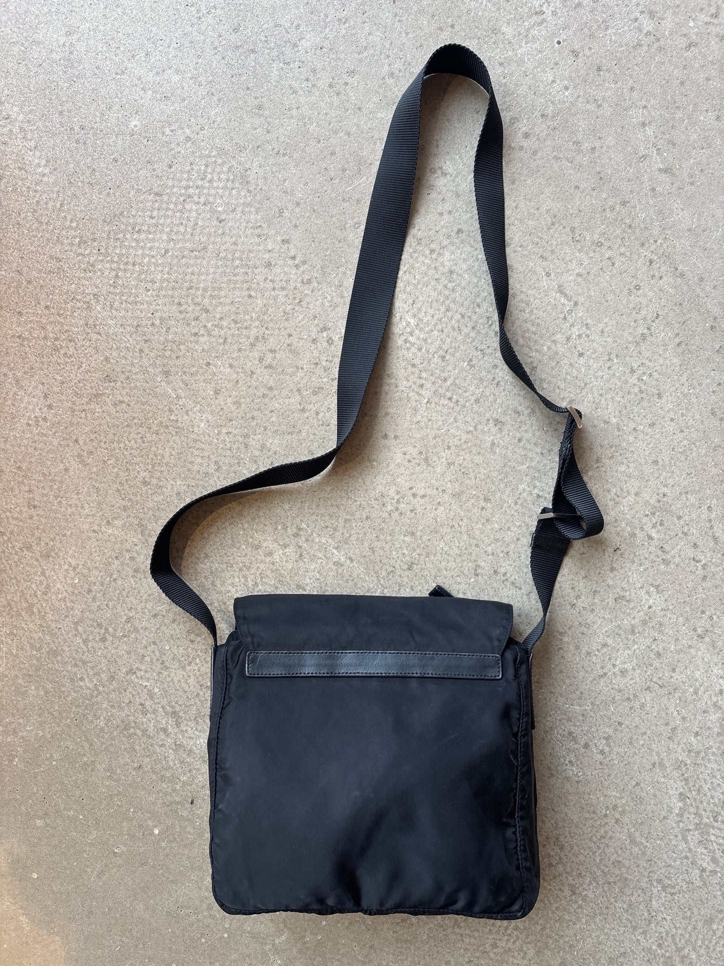 Prada Nylon Single Strap Messenger Bag Black
