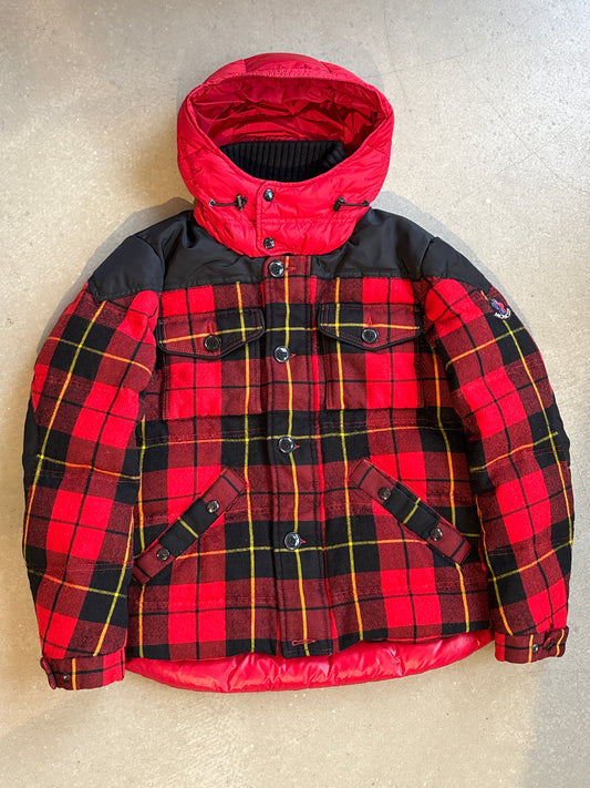 Moncler Grenoble Pamiers Plaid Down Jacket Red S