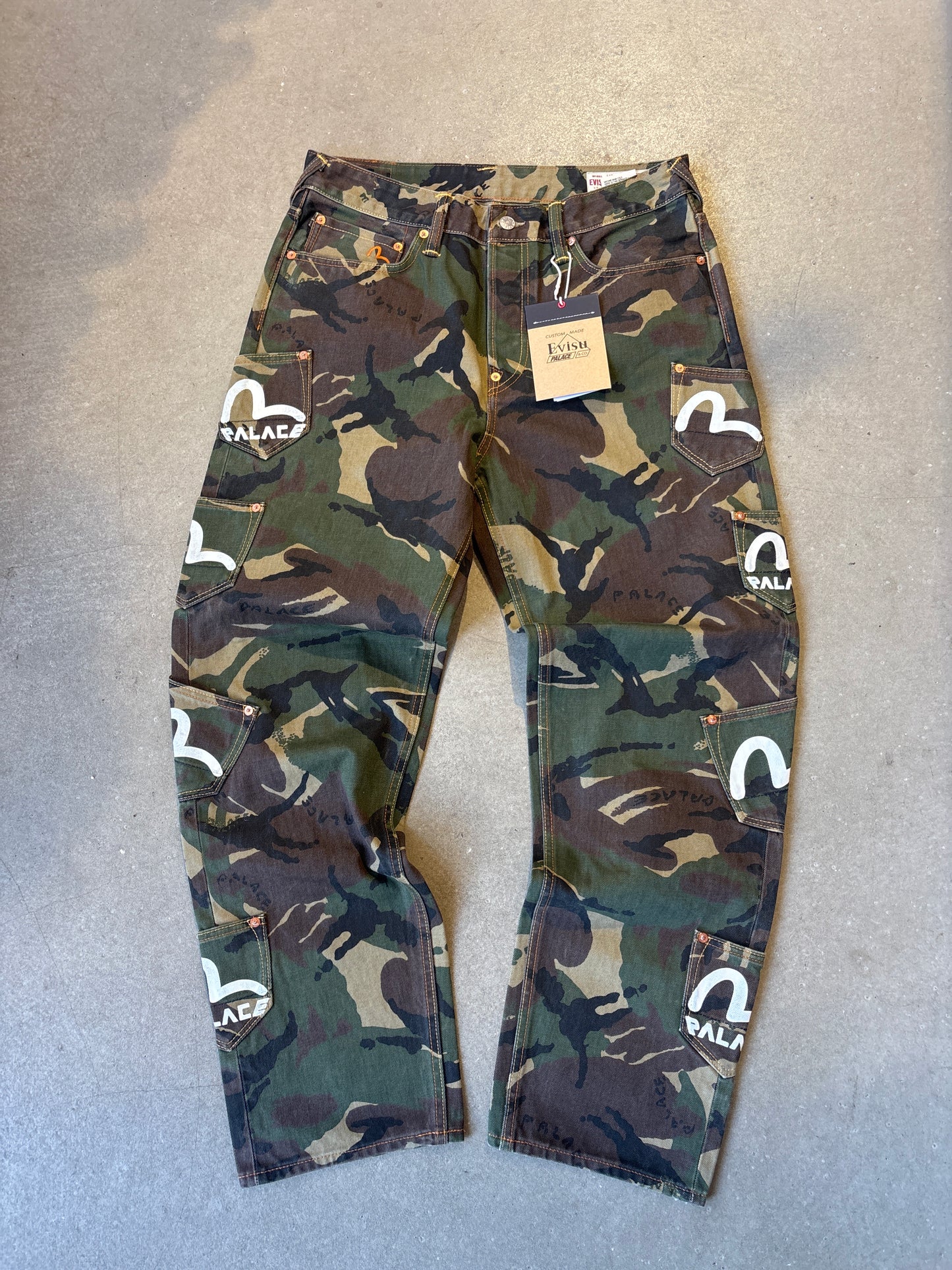 Palace X Evisu Denim Jeans Camo 32