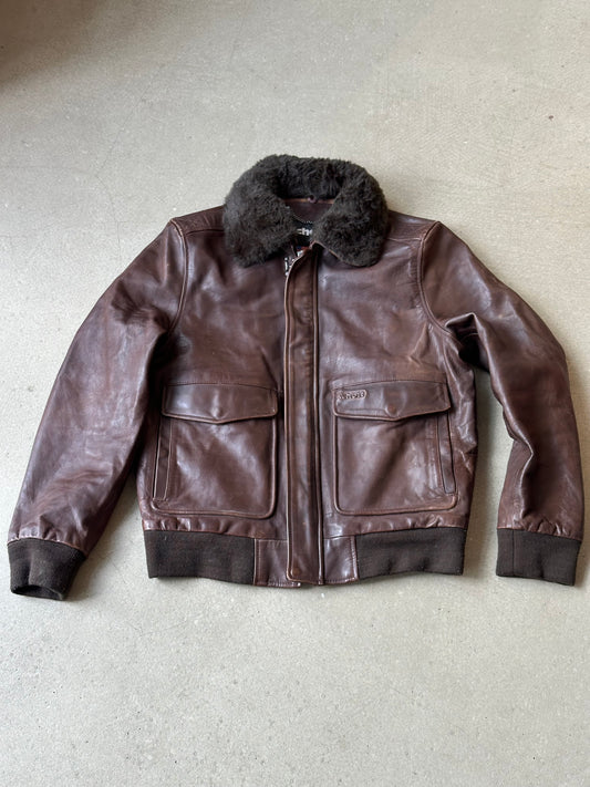 Schott Leather Top Gun Jackets Brown L
