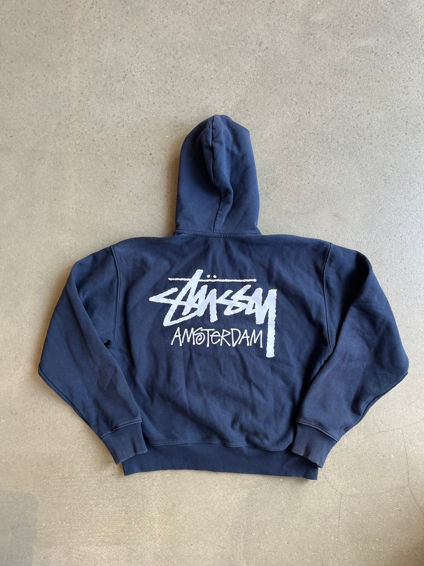 Stussy Amsterdam Zip-Up Hoodie Navy L