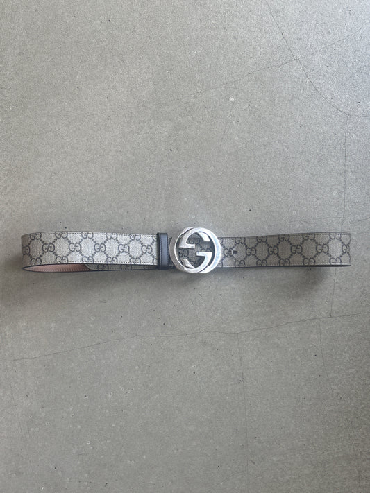 Gucci GG Supreme belt with G buckle Sz 90