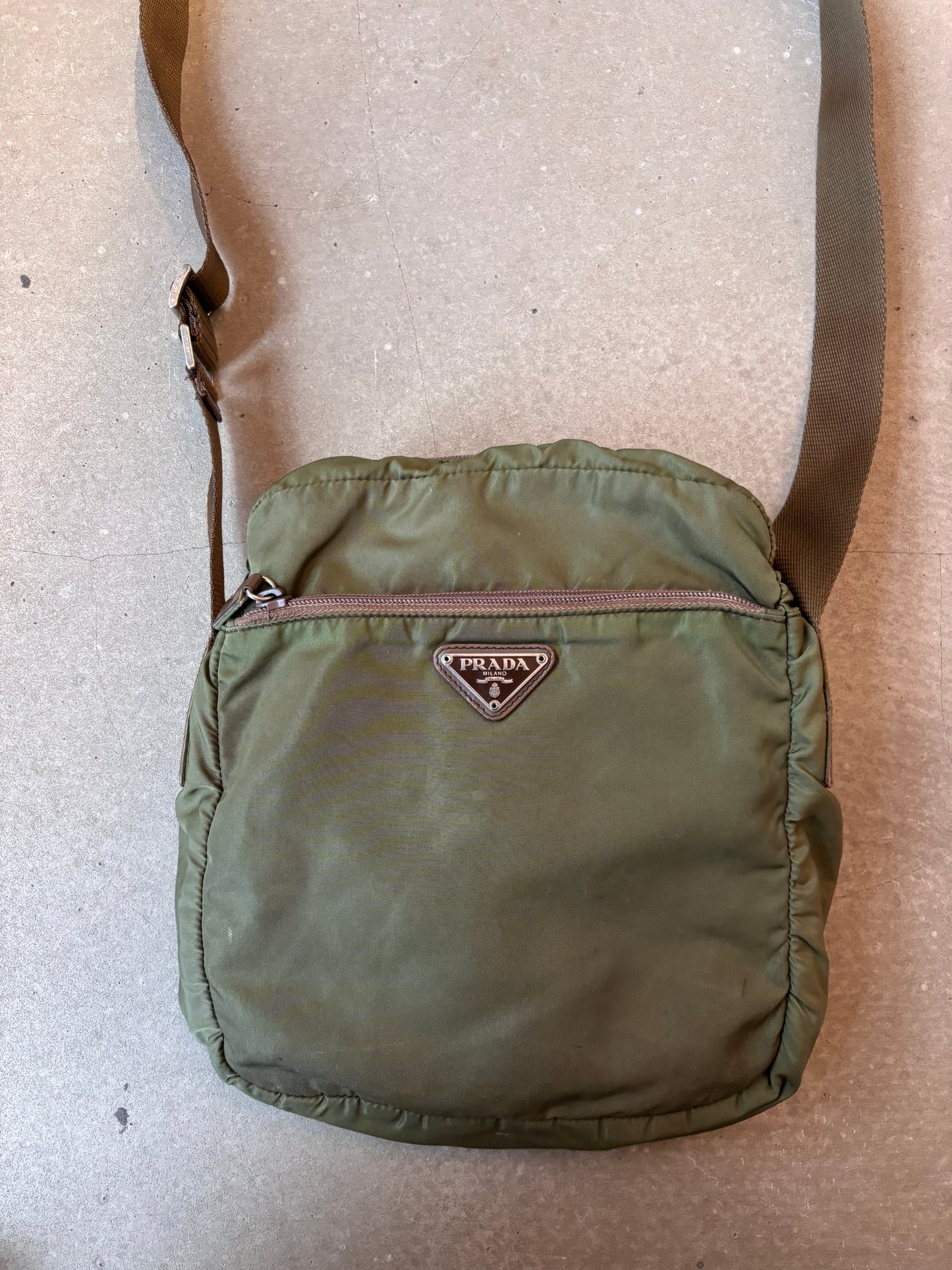 Prada Nylon Shoulder Bag Green