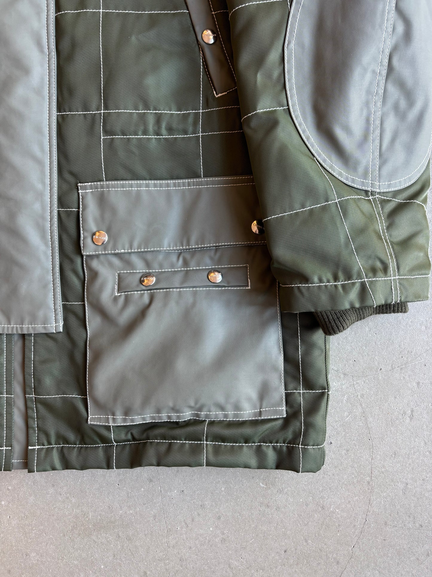 Vintage Diesel Checkered Parka Green Medium