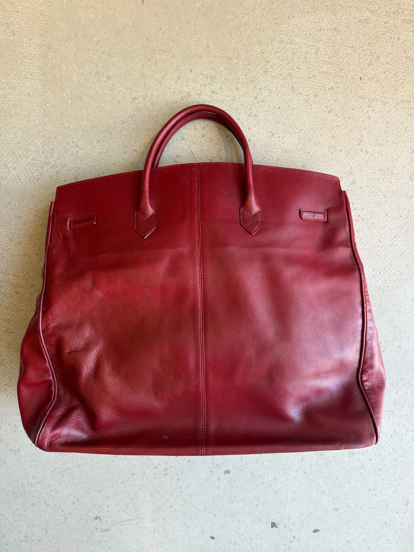 Burgundy Leather Bag  Real Leather