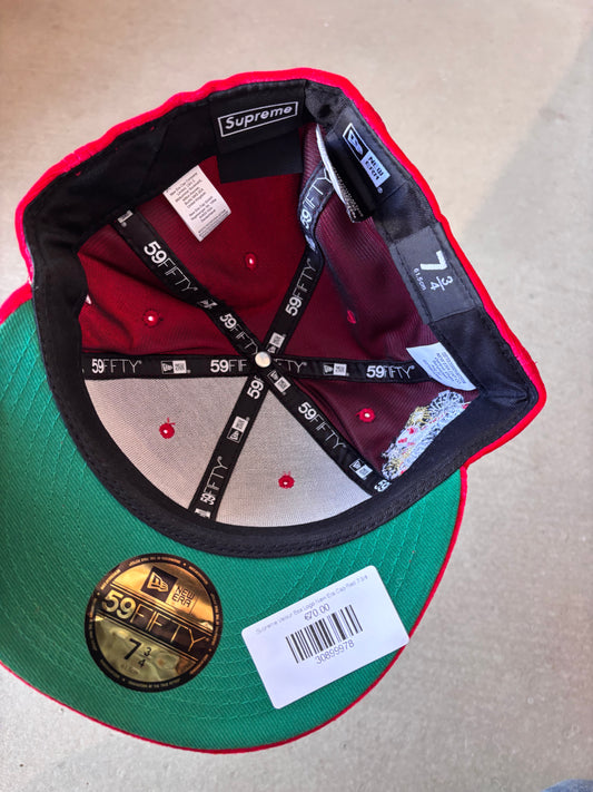 Supreme Velour Box Logo New Era Cap Red 7 3/4