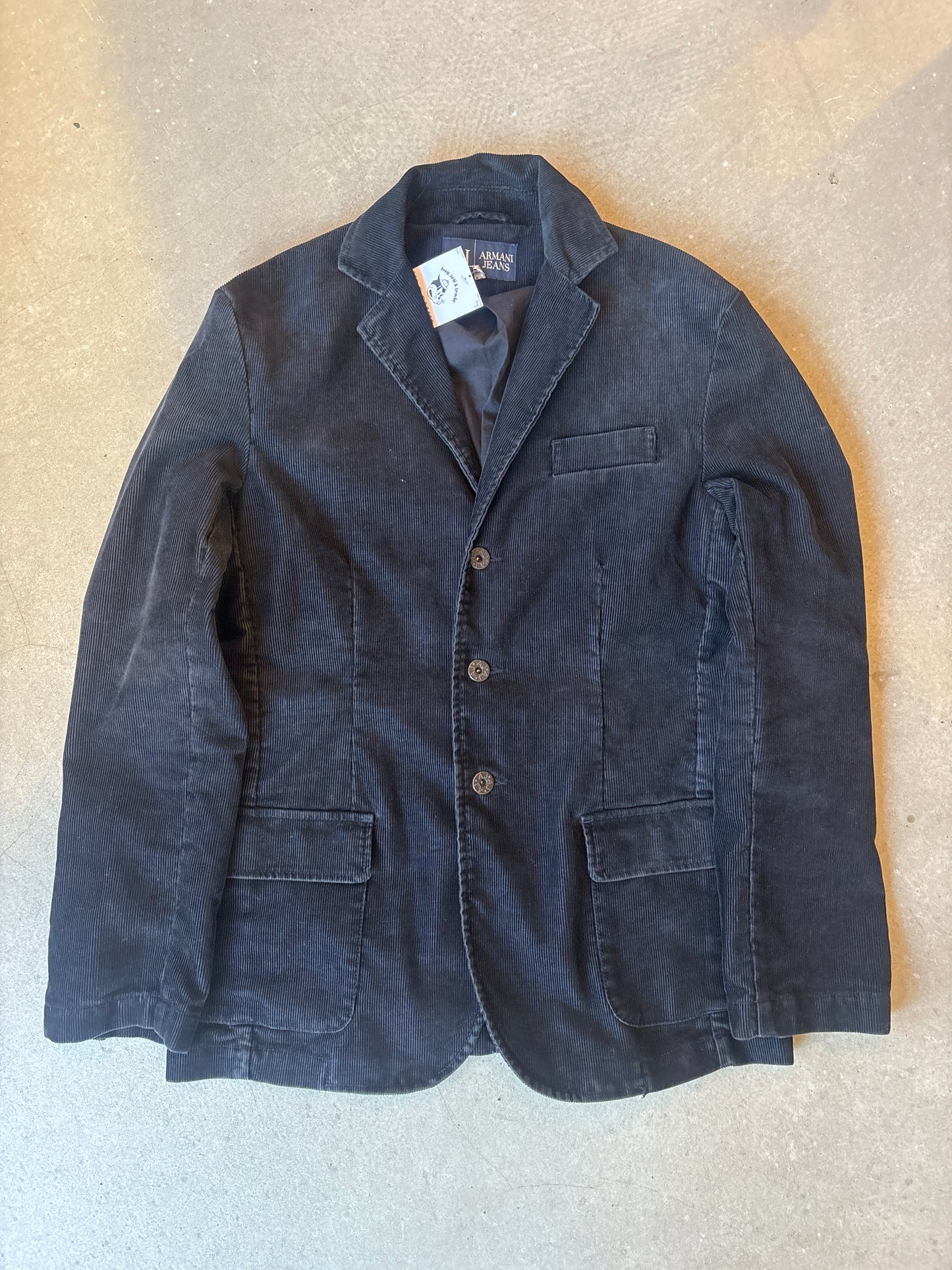 Armani Jeans Corduroy Blazer Black Size 48