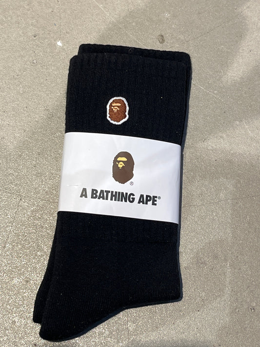 Bape Socks Logo Black L